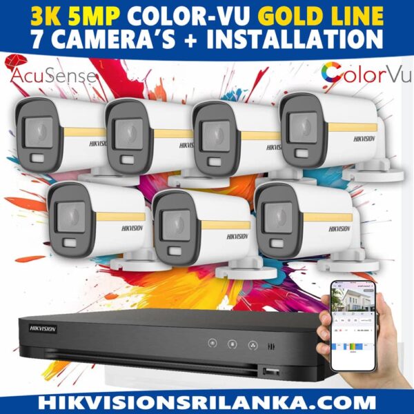 5MP Color Night Vision 7 Camera with Hikvision Advance Human Alert DVR System