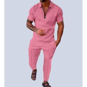 COOFENRISY Mens Polo Shirt And Shorts Sets
